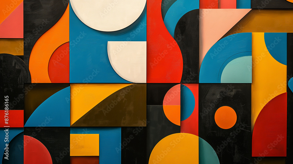Poster background of geometric shapes forming a modern abstract design
