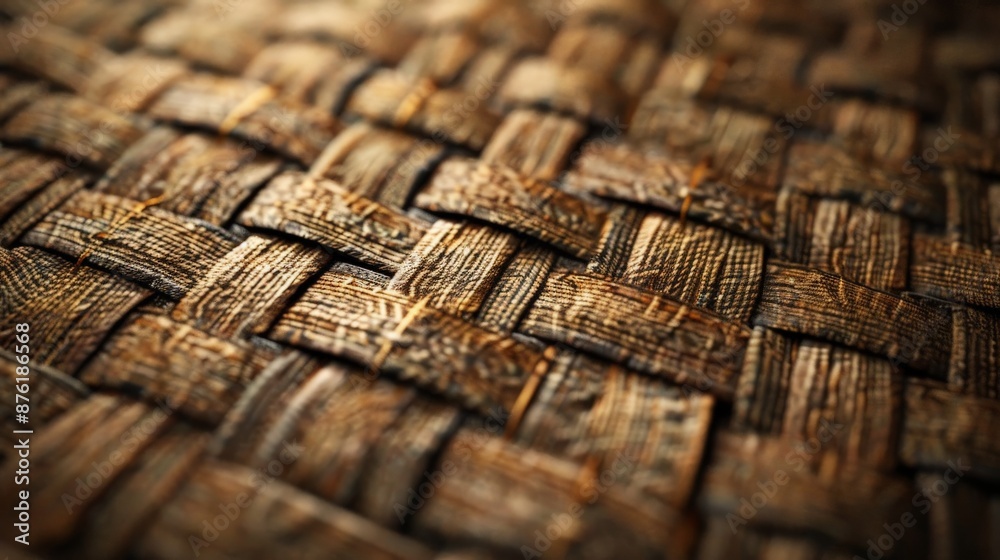 Poster A rustic and textured woven pattern in earthy tones, showcasing fine details and craftsmanship. The image conveys warmth, tradition, and artistic dedication.