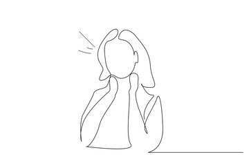 woman person neck pain pain muscle health one line art design vector