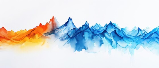 Obraz premium A vibrant watercolor painting of climate change, illustrating melting glaciers and rising sea levels impacting coastal communities, isolate on white background with copy space
