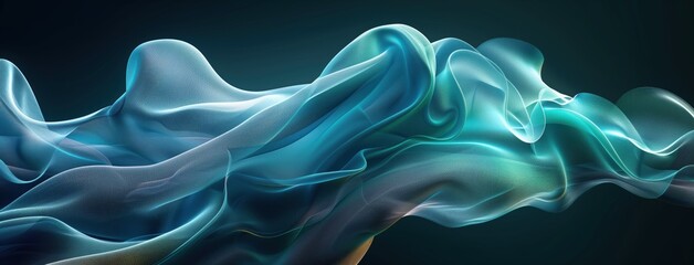 Ethereal Teal Blue 3D Background