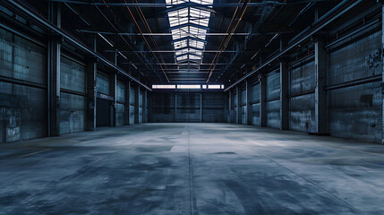 Obraz premium old abandoned warehouse ,Background style, free space copy