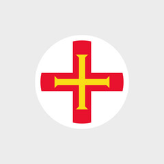 Obraz premium Flag of Guernsey. Red flag with a cross. Guernsey is the state symbol of the British Crown Dependency.