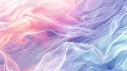 Obraz premium A serene abstract background with pastel shades of pink, lavender, and light blue in fluid motion.