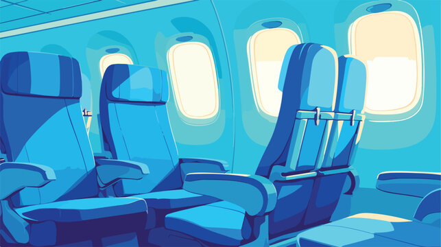 Airplane cabin with no body flat vector style isolate