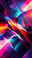 Vibrant abstract design with diagonal stripes in a spectrum of colors, creating a dynamic and energetic visual effect, perfect for modern and digital projects.
