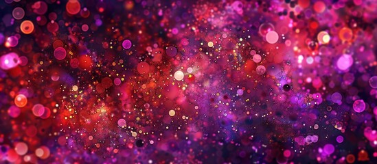 Glowing pink and purple lights on a dark background.