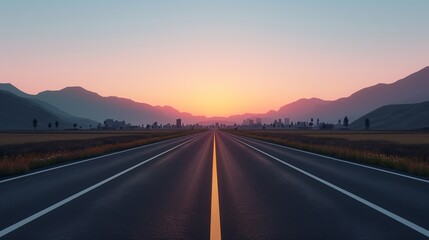 Fototapeta premium Showcase scenic drives through natural landscapes and bustling urban environments. Clean and Clear Color, Realistic Photo, , Minimalism,