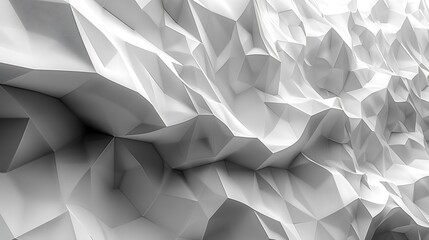 Fototapeta premium A geometric abstract background with monochrome geometric forms, transitioning through shades of white, grey, and black.