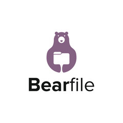 bear file simple sleek creative geometric modern logo design