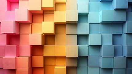 A geometric abstract background with pastel color blocks, transitioning from pastel yellow to mint green to sky blue.