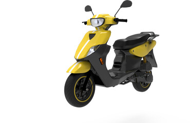 yellow scooter or scootey isolated on white