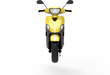 yellow scooter or scootey isolated on white