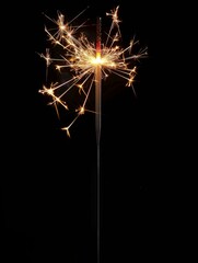 Sparkler on a black background.