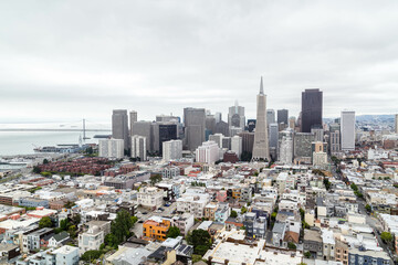 San Francisco City Skyline and Business District from Coit Tower
