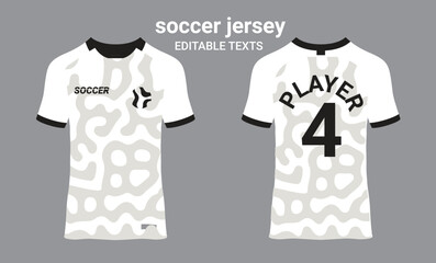 jersey mockup Sport jersey design fabric textile for sublimation jersey design Sports Uniform black and white color design.