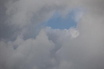Blue sky. Beautiful Cumulus clouds flying across the sky,