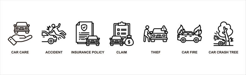 Car insurance banner web icon vector illustration concept with icon