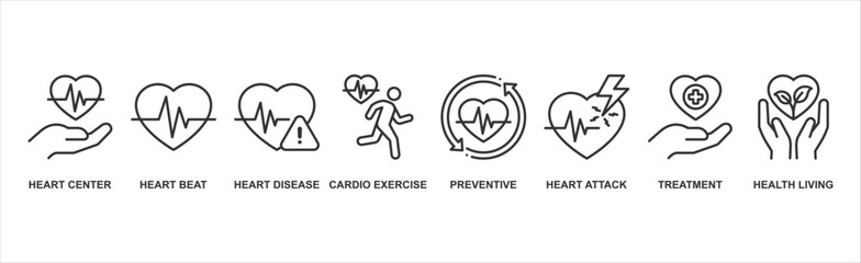 Heart care banner web icon vector illustration concept with icon