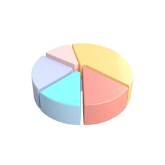 Obraz premium A chart icon in 3D style, isolated on white or transparent background cutout.