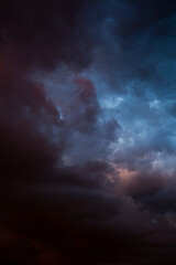 Obraz premium Blue sky after rain,. Beautiful Cumulus clouds flying across the sky,