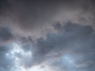 Blue sky after rain,. Beautiful Cumulus clouds flying across the sky,