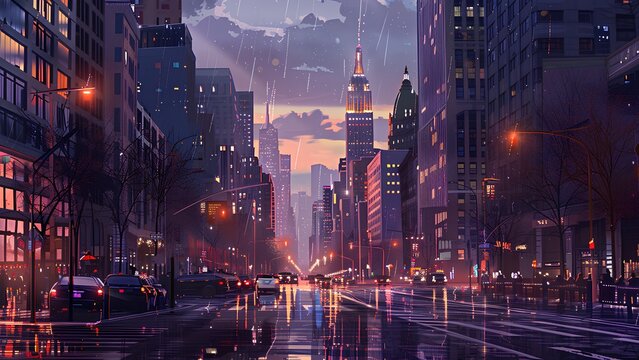 night view of the city