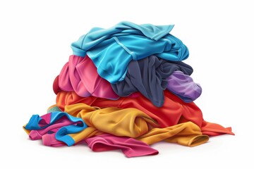 Dirty clothes pile flat icon. Doodle laundry day pile minimal symbol. Crumpled apparel garment heap
