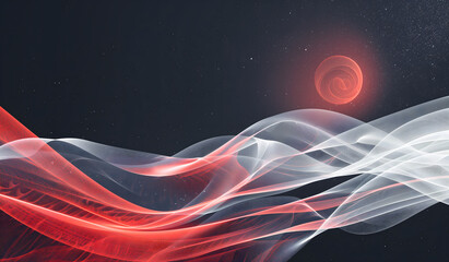 Chinese knot light flowing lines flowing dark blue starry sky light grey space background Gradient Modern Concept