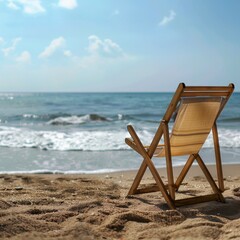 Summer Beach Resort Healthy Lifestyle Featuring Relaxing Chairs on the Shore, Perfect for Vacation and Travel Concepts, AI-Generated High-Resolution Background
