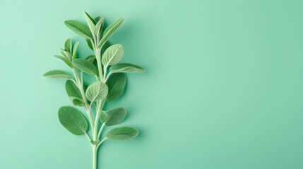 Fototapeta premium Fresh Sage Leaves for Natural Cognitive Support and Wellbeing