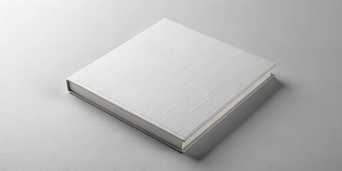 Blank square books mockup with textured cover for design presentation ,  rendering, pair, white, empty, template