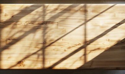 Top view of a clean light wooden countertop