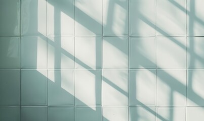 Obraz premium Top view of a clean white tile countertop