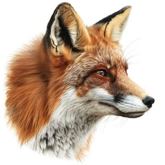 Fototapeta premium Portrait of a Red Fox with Detailed Fur and Intense Gaze
