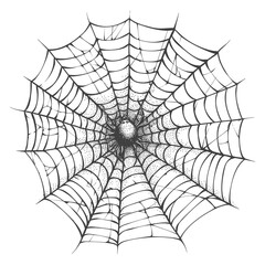 Fototapeta premium Detailed sketch of a spider sitting in the center of its??? web