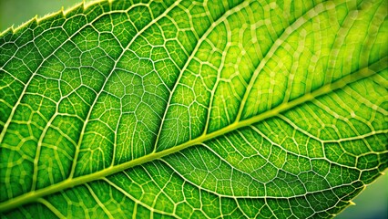 Close up of a vibrant green leaf texture , nature, organic, foliage, background, vibrant, abstract, pattern, detail, texture