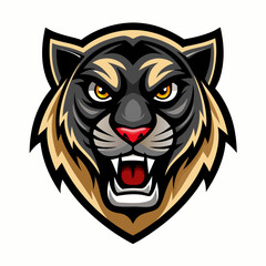 Aggressive Black Panther Logo – Minimalist and Dynamic Panther Icon for Professional Branding, Wildlife Conservation, Sports Teams, and Premium Fashion Labels with Bold and Powerful Design