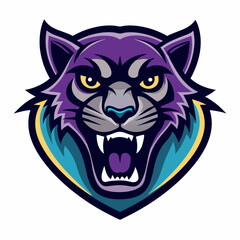 Fototapeta premium Aggressive Black Panther Logo – Minimalist and Dynamic Panther Icon for Professional Branding, Wildlife Conservation, Sports Teams, and Premium Fashion Labels with Bold and Powerful Design