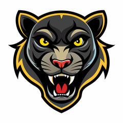 Fototapeta premium Aggressive Black Panther Logo – Minimalist and Dynamic Panther Icon for Professional Branding, Wildlife Conservation, Sports Teams, and Premium Fashion Labels with Bold and Powerful Design
