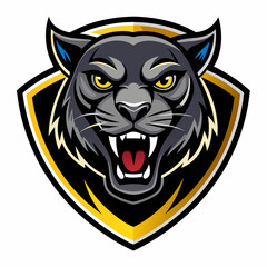 Aggressive Black Panther Logo &ndash; Minimalist and Dynamic Panther Icon for Professional Branding, Wildlife Conservation, Sports Teams, and Premium Fashion Labels with Bold and Powerful Design