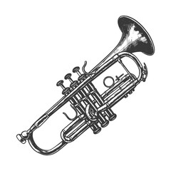 Naklejka premium Detailed Hand Drawn Trumpet Sketch