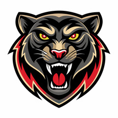 Aggressive Black Panther Logo – Minimalist and Dynamic Panther Icon for Professional Branding, Wildlife Conservation, Sports Teams, and Premium Fashion Labels with Bold and Powerful Design