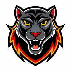 Aggressive Black Panther Logo – Minimalist and Dynamic Panther Icon for Professional Branding, Wildlife Conservation, Sports Teams, and Premium Fashion Labels with Bold and Powerful Design