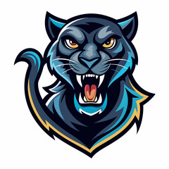 Aggressive Black Panther Logo &ndash; Minimalist and Dynamic Panther Icon for Professional Branding, Wildlife Conservation, Sports Teams, and Premium Fashion Labels with Bold and Powerful Design