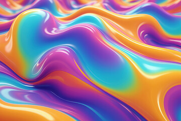 Obraz premium Abstract color liquid background Holographic surface reflection background