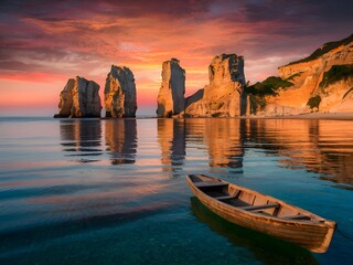 Sunset Serenity: Faraglioni Rock Formations