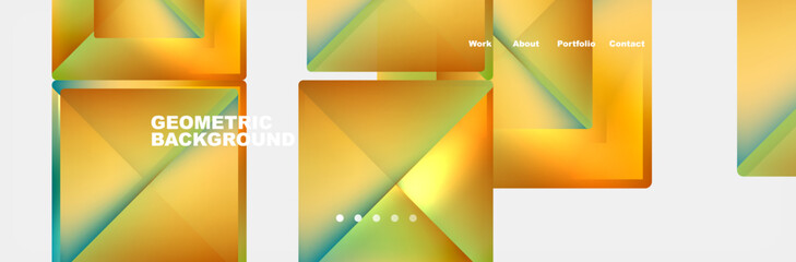 Fototapeta premium Colorful fluid gradient triangles and squares web site template. Vector Illustration For Wallpaper, Banner, Background, Card, Book Illustration, landing page