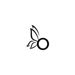 concept of letters combined with butterfly wings in a black color model