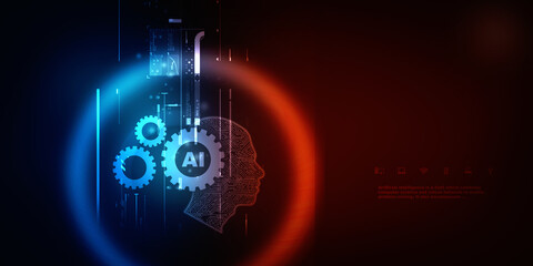 2d illustration Artificial Intelligence (AI) concept